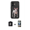 MARSİLYAN™- iPhone 11 Kılıf Nova Form Koleksiyonu - Siyah 34D Hayalet Izgaralı Cam + PVD Metal Kamera Lens - TU