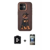 MARSİLYAN™- iPhone 11 Kılıf Nova Form Koleksiyonu - Siyah 34D Hayalet Izgaralı Cam + PVD Metal Kamera Lens - TU