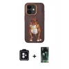 MARSİLYAN™- iPhone 11 Kılıf Nova Form Koleksiyonu - Siyah 360 Mat Full Body Arka Koruyucu + Mavi PVD Metal Kamera Lens