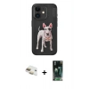MARSİLYAN™- iPhone 11 Kılıf Nova Form Koleksiyonu - Siyah 360 Mat Full Body Arka Koruyucu + Pers Alüminyum Kamera Lens - GD