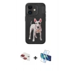MARSİLYAN™- iPhone 11 Kılıf Nova Form Koleksiyonu - Siyah 3D Antistatik Cam Ekran Koruyucu + Pers Alüminyum Kamera Lens - KI