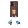 MARSİLYAN™- iPhone 11 Kılıf Nova Form Koleksiyonu - Siyah 3D Antistatik Cam Ekran Koruyucu + Kırmızı Raze Metal Kamera Lens