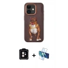 MARSİLYAN™- iPhone 11 Kılıf Nova Form Koleksiyonu - Siyah 3D Antistatik Cam Ekran Koruyucu + PVD Metal Kamera Lens - TU