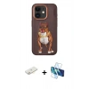 MARSİLYAN™- iPhone 11 Kılıf Nova Form Koleksiyonu - Siyah 3D Antistatik Cam Ekran Koruyucu + Renkli Kamera Lens Koruma Cam - SI