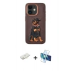 MARSİLYAN™- iPhone 11 Kılıf Nova Form Koleksiyonu - Siyah 3D Antistatik Cam Ekran Koruyucu + Renkli Kamera Lens Koruma Cam - SI