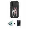 MARSİLYAN™- iPhone 11 Kılıf Nova Form Koleksiyonu - Siyah 3D Antistatik Hayalet Cam Ekran Koruyucu + Raze Metal Kamera Lens - MI
