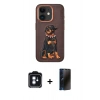 MARSİLYAN™- iPhone 11 Kılıf Nova Form Koleksiyonu - Siyah 3D Antistatik Hayalet Cam Ekran Koruyucu + PVD Metal Kamera Lens - MI