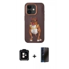 MARSİLYAN™- iPhone 11 Kılıf Nova Form Koleksiyonu - Siyah 3D Antistatik Hayalet Cam Ekran Koruyucu + PVD Metal Kamera Lens - TU