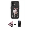 MARSİLYAN™- iPhone 11 Kılıf Nova Form Koleksiyonu - Siyah 3D Antistatik Hayalet Cam Ekran Koruyucu + Raze Metal Kamera Lens - SH