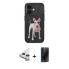 MARSİLYAN™- iPhone 11 Kılıf Nova Form Koleksiyonu - Siyah 3D Antistatik Hayalet Cam Ekran Koruyucu + Raze Metal Kamera Lens - GS