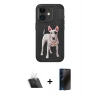 MARSİLYAN™- iPhone 11 Kılıf Nova Form Koleksiyonu - Siyah 3D Antistatik Hayalet Cam Ekran Koruyucu + Şeffaf Kamera Lens Koruma Cam