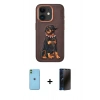 MARSİLYAN™- iPhone 11 Kılıf Nova Form Koleksiyonu - Siyah 3D Antistatik Hayalet Cam Ekran Koruyucu + Neon Fosforlu Kamera Lens - YL