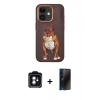 MARSİLYAN™- iPhone 11 Kılıf Nova Form Koleksiyonu - Siyah 3D Antistatik Hayalet Cam Ekran Koruyucu + PVD Metal Kamera Lens - YL