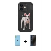 MARSİLYAN™- iPhone 11 Kılıf Nova Form Koleksiyonu - Siyah 3D Antistatik Hayalet Cam Ekran Koruyucu + Neon Fosforlu Kamera Lens - YL