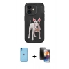 MARSİLYAN™- iPhone 11 Kılıf Nova Form Koleksiyonu - Siyah 3D Antistatik Mat Seramik Nano Ekran Koruyucu + Neon Fosforlu Kamera Lens - MI