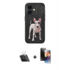 MARSİLYAN™- iPhone 11 Kılıf Nova Form Koleksiyonu - Siyah 3D Antistatik Mat Seramik Nano Ekran Koruyucu + Şeffaf Kamera Lens Koruma Cam