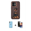 MARSİLYAN™- iPhone 11 Kılıf Nova Form Koleksiyonu - Siyah 3D Antistatik Mat Seramik Nano Ekran Koruyucu + Neon Fosforlu Kamera Lens - TU