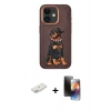 MARSİLYAN™- iPhone 11 Kılıf Nova Form Koleksiyonu - Siyah 3D Antistatik Mat Seramik Nano Ekran Koruyucu + Renkli Kamera Lens Koruma Cam - PE