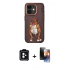 MARSİLYAN™- iPhone 11 Kılıf Nova Form Koleksiyonu - Siyah 3D Antistatik Mat Seramik Nano Ekran Koruyucu + Yeşil PVD Metal Kamera Lens
