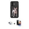 MARSİLYAN™- iPhone 11 Kılıf Nova Form Koleksiyonu - Siyah 3D Antistatik Mat Seramik Nano Ekran Koruyucu + Pers Alüminyum Kamera Lens - LT