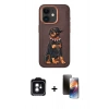 MARSİLYAN™- iPhone 11 Kılıf Nova Form Koleksiyonu - Siyah 3D Antistatik Mat Seramik Nano Ekran Koruyucu + Yeşil PVD Metal Kamera Lens