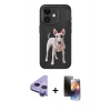 MARSİLYAN™- iPhone 11 Kılıf Nova Form Koleksiyonu - Siyah 3D Antistatik Mat Seramik Nano Ekran Koruyucu + Raze Metal Kamera Lens - MR