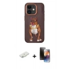 MARSİLYAN™- iPhone 11 Kılıf Nova Form Koleksiyonu - Siyah 3D Antistatik Mat Seramik Nano Ekran Koruyucu + Sarı Renkli Kamera Lens Koruma Cam