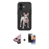 MARSİLYAN™- iPhone 11 Kılıf Nova Form Koleksiyonu - Siyah 3D Antistatik Mat Seramik Nano Ekran Koruyucu + Raze Metal Kamera Lens - SH