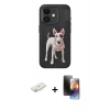 MARSİLYAN™- iPhone 11 Kılıf Nova Form Koleksiyonu - Siyah 3D Antistatik Mat Seramik Nano Ekran Koruyucu + Renkli Kamera Lens Koruma Cam - SI