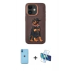 MARSİLYAN™- iPhone 11 Kılıf Nova Form Koleksiyonu - Siyah 3D Antistatik Seramik Nano Ekran Koruyucu + Neon Fosforlu Kamera Lens - MI