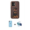 MARSİLYAN™- iPhone 11 Kılıf Nova Form Koleksiyonu - Siyah 3D Antistatik Seramik Nano Ekran Koruyucu + Neon Fosforlu Kamera Lens - TU