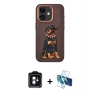 MARSİLYAN™- iPhone 11 Kılıf Nova Form Koleksiyonu - Siyah 3D Antistatik Seramik Nano Ekran Koruyucu + Yeşil PVD Metal Kamera Lens