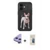 MARSİLYAN™- iPhone 11 Kılıf Nova Form Koleksiyonu - Siyah 6D Mat Seramik Hayalet Nano Ekran Koruyucu + Mor Raze Metal Kamera Lens