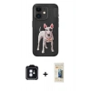 MARSİLYAN™- iPhone 11 Kılıf Nova Form Koleksiyonu - Siyah 6D Mat Seramik Hayalet Nano Ekran Koruyucu + PVD Metal Kamera Lens - MI