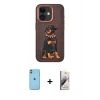 MARSİLYAN™- iPhone 11 Kılıf Nova Form Koleksiyonu - Siyah Bilvis 3D Mat Cam Ekran Koruyucu + Neon Fosforlu Kamera Lens - YL