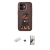 MARSİLYAN™- iPhone 11 Kılıf Nova Form Koleksiyonu - Siyah Bilvis 3D Mat Cam Ekran Koruyucu + Renkli Kamera Lens Koruma Cam - PE