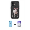 MARSİLYAN™- iPhone 11 Kılıf Nova Form Koleksiyonu - Siyah Bilvis 5in1 3D Magic Cam Ekran Koruyucu + Mavi Neon Fosforlu Kamera Lens