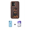 MARSİLYAN™- iPhone 11 Kılıf Nova Form Koleksiyonu - Siyah Bilvis 5in1 3D Magic Cam Ekran Koruyucu + Mavi Neon Fosforlu Kamera Lens