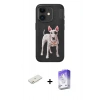 MARSİLYAN™- iPhone 11 Kılıf Nova Form Koleksiyonu - Siyah Bilvis 5in1 3D Magic Cam Ekran Koruyucu + Renkli Kamera Lens Koruma Cam - TU