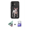 MARSİLYAN™- iPhone 11 Kılıf Nova Form Koleksiyonu - Siyah Bilvis 5in1 5D Magic Hayalet Cam Ekran Koruyucu + Raze Metal Kamera Lens - KI