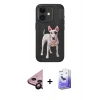 MARSİLYAN™- iPhone 11 Kılıf Nova Form Koleksiyonu - Siyah Bilvis 5in1 5D Magic Hayalet Cam Ekran Koruyucu + Siyah Raze Metal Kamera Lens