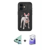 MARSİLYAN™- iPhone 11 Kılıf Nova Form Koleksiyonu - Siyah Bilvis 5in1 5D Magic Hayalet Cam Ekran Koruyucu + Raze Metal Kamera Lens - MI