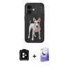 MARSİLYAN™- iPhone 11 Kılıf Nova Form Koleksiyonu - Siyah Bilvis 5in1 5D Magic Hayalet Cam Ekran Koruyucu + PVD Metal Kamera Lens - TU