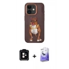 MARSİLYAN™- iPhone 11 Kılıf Nova Form Koleksiyonu - Siyah Bilvis 5in1 5D Magic Hayalet Cam Ekran Koruyucu + PVD Metal Kamera Lens - TU