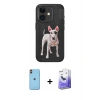 MARSİLYAN™- iPhone 11 Kılıf Nova Form Koleksiyonu - Siyah Bilvis 5in1 5D Magic Hayalet Cam Ekran Koruyucu + Neon Fosforlu Kamera Lens - TU