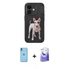 MARSİLYAN™- iPhone 11 Kılıf Nova Form Koleksiyonu - Siyah Bilvis 5in1 5D Magic Hayalet Cam Ekran Koruyucu + Neon Fosforlu Kamera Lens - MI