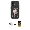 MARSİLYAN™- iPhone 11 Kılıf Nova Form Koleksiyonu - Siyah Buffer Cam Ekran Koruyucu + Kırmızı Pers Alüminyum Kamera Lens