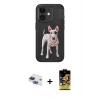 MARSİLYAN™- iPhone 11 Kılıf Nova Form Koleksiyonu - Siyah Buffer Cam Ekran Koruyucu + Lacivert Pers Alüminyum Kamera Lens