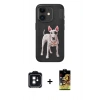 MARSİLYAN™- iPhone 11 Kılıf Nova Form Koleksiyonu - Siyah Buffer Cam Ekran Koruyucu + PVD Metal Kamera Lens - SH