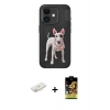 MARSİLYAN™- iPhone 11 Kılıf Nova Form Koleksiyonu - Siyah Buffer Cam Ekran Koruyucu + Renkli Kamera Lens Koruma Cam - SI